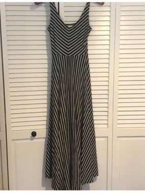 Anthropologie Puella Striped Maxi Dress Size S Black White Sleeveless Jersey